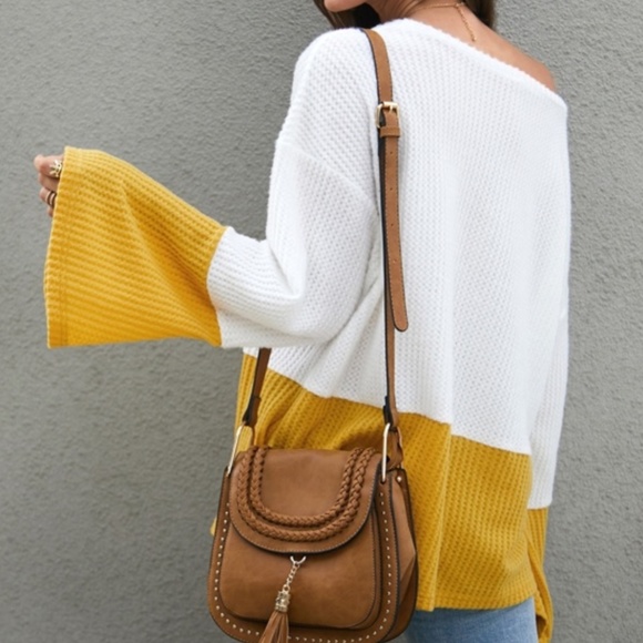 LAST -CECE Waffle knit Long Sleeve Top - Picture 4 of 5